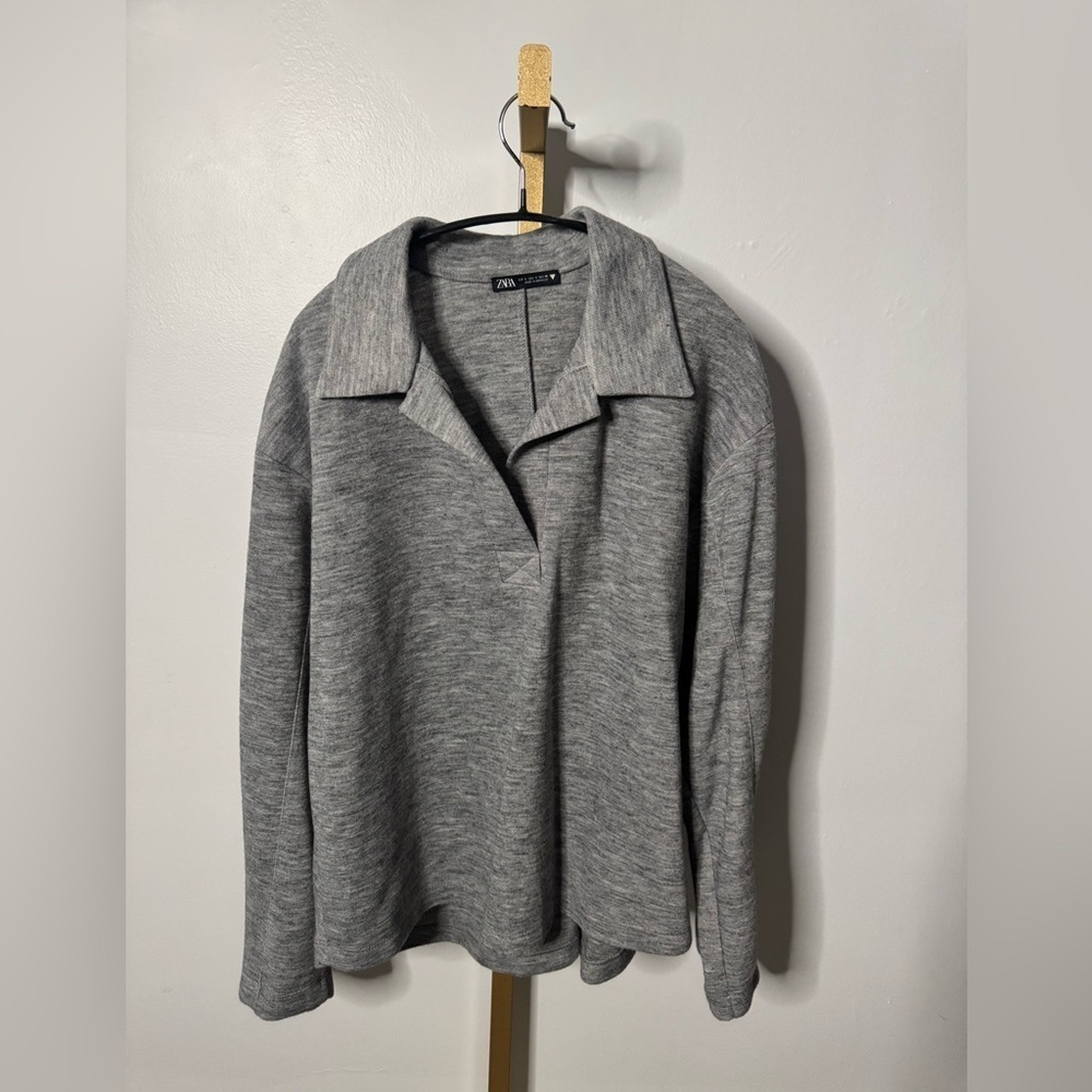 Zara Heather Gray Knit Top